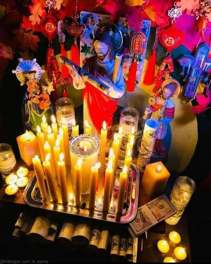 Trabajo de santería y altar ceremonial